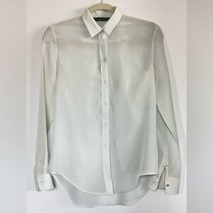 Zara woman’s lady silk blouse. Light blue color. Size XS